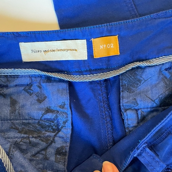 Anthropologie Pilcro Womens Moto Pants Ankle Zip Diamond Stitched / size 2 Blue - Picture 8 of 14